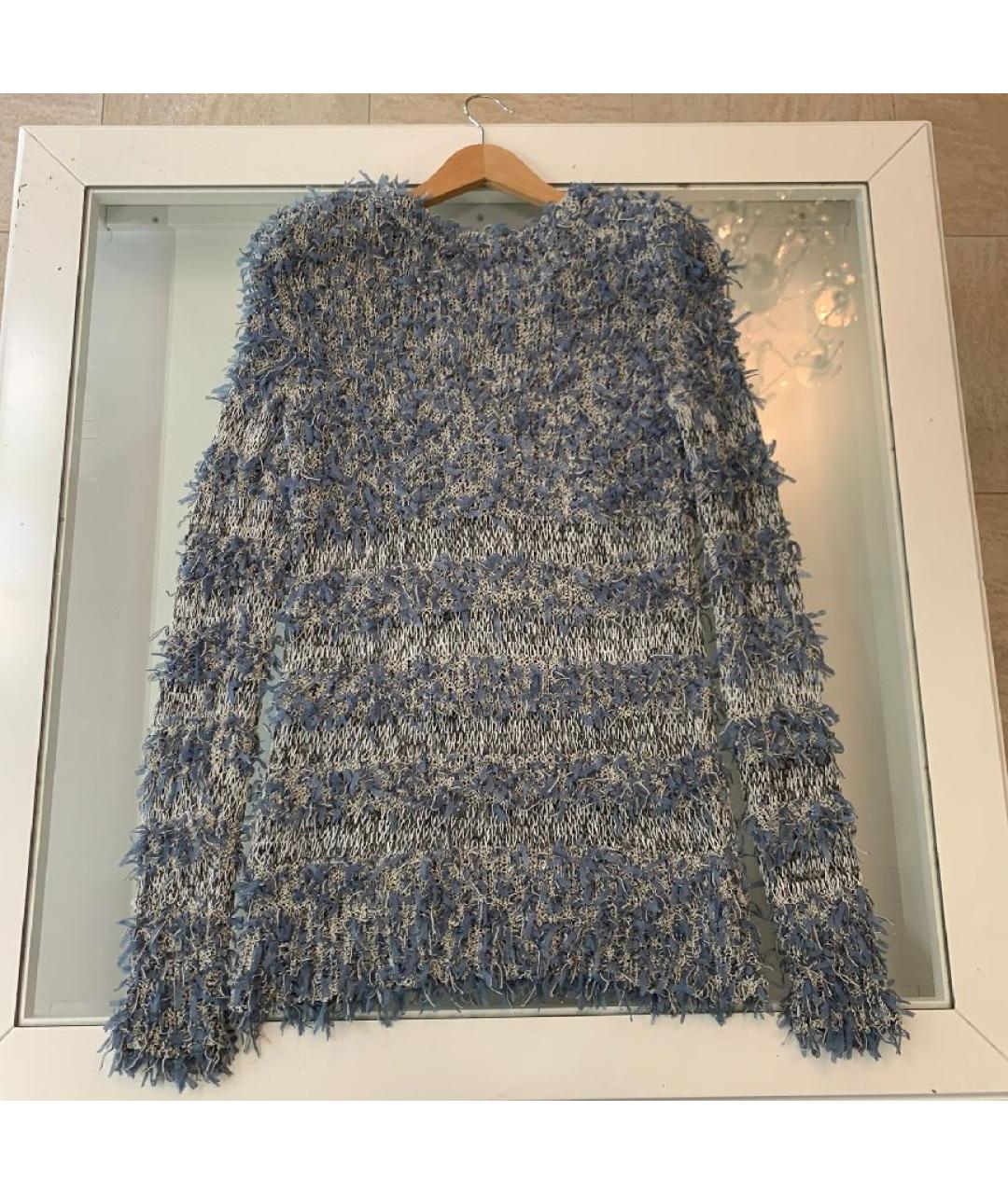 BALMAIN Голубой хлопковый джемпер / свитер, фото 2