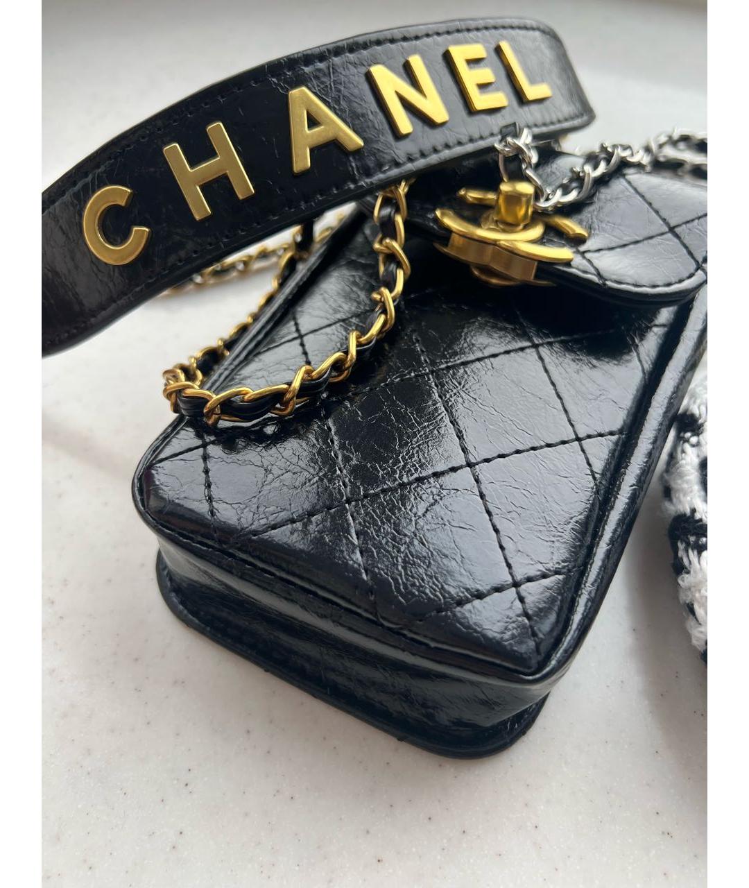 CHANEL BEAUTY Черная сумка через плечо из искусственной кожи, фото 9