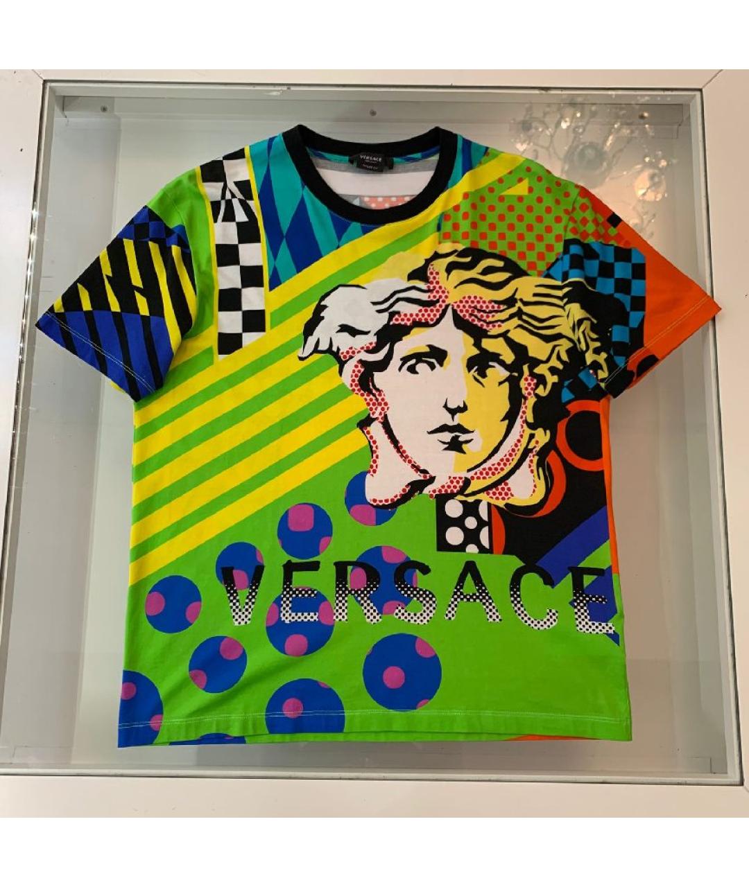 VERSACE Мульти хлопковая футболка, фото 2