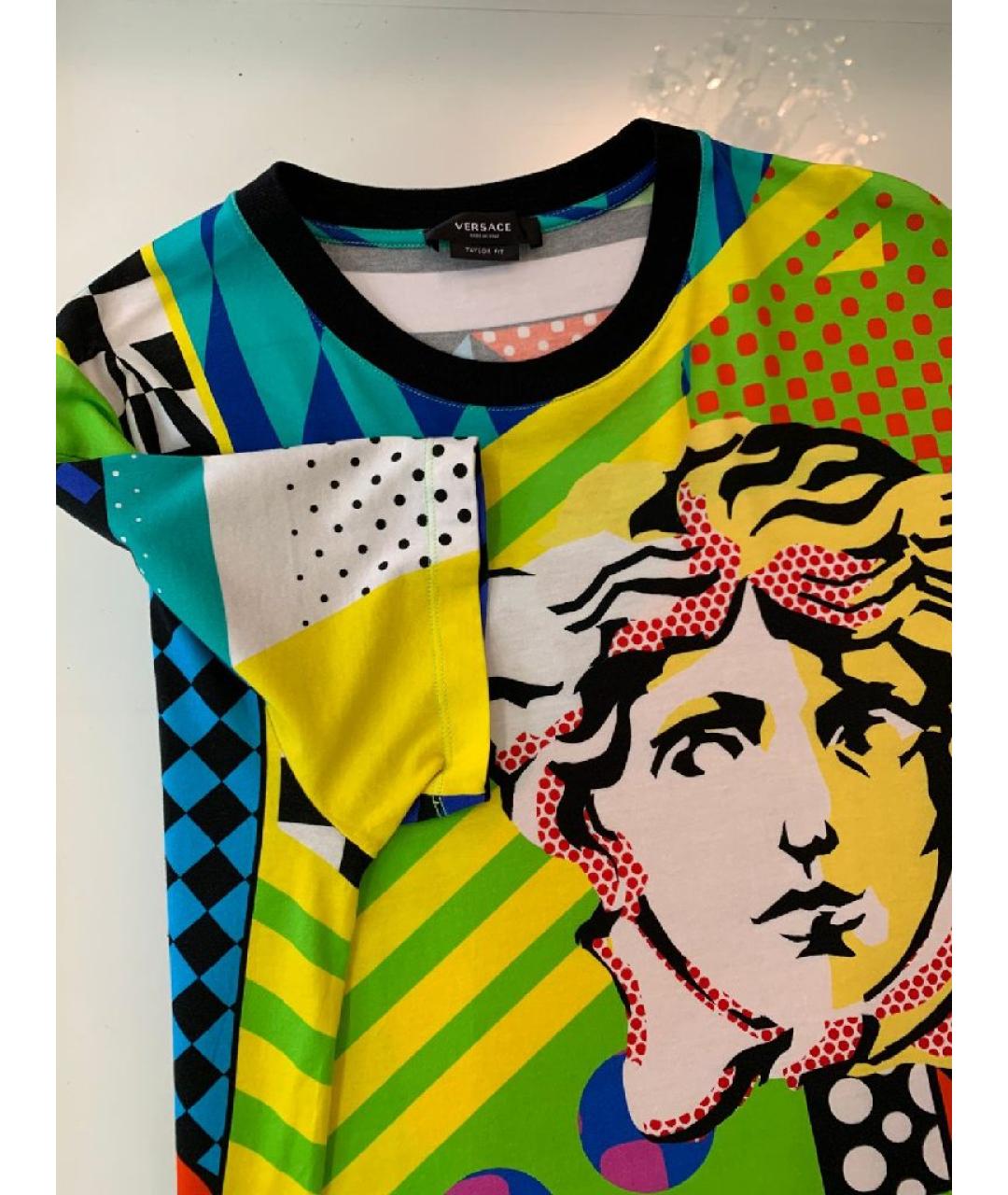 VERSACE Мульти хлопковая футболка, фото 4