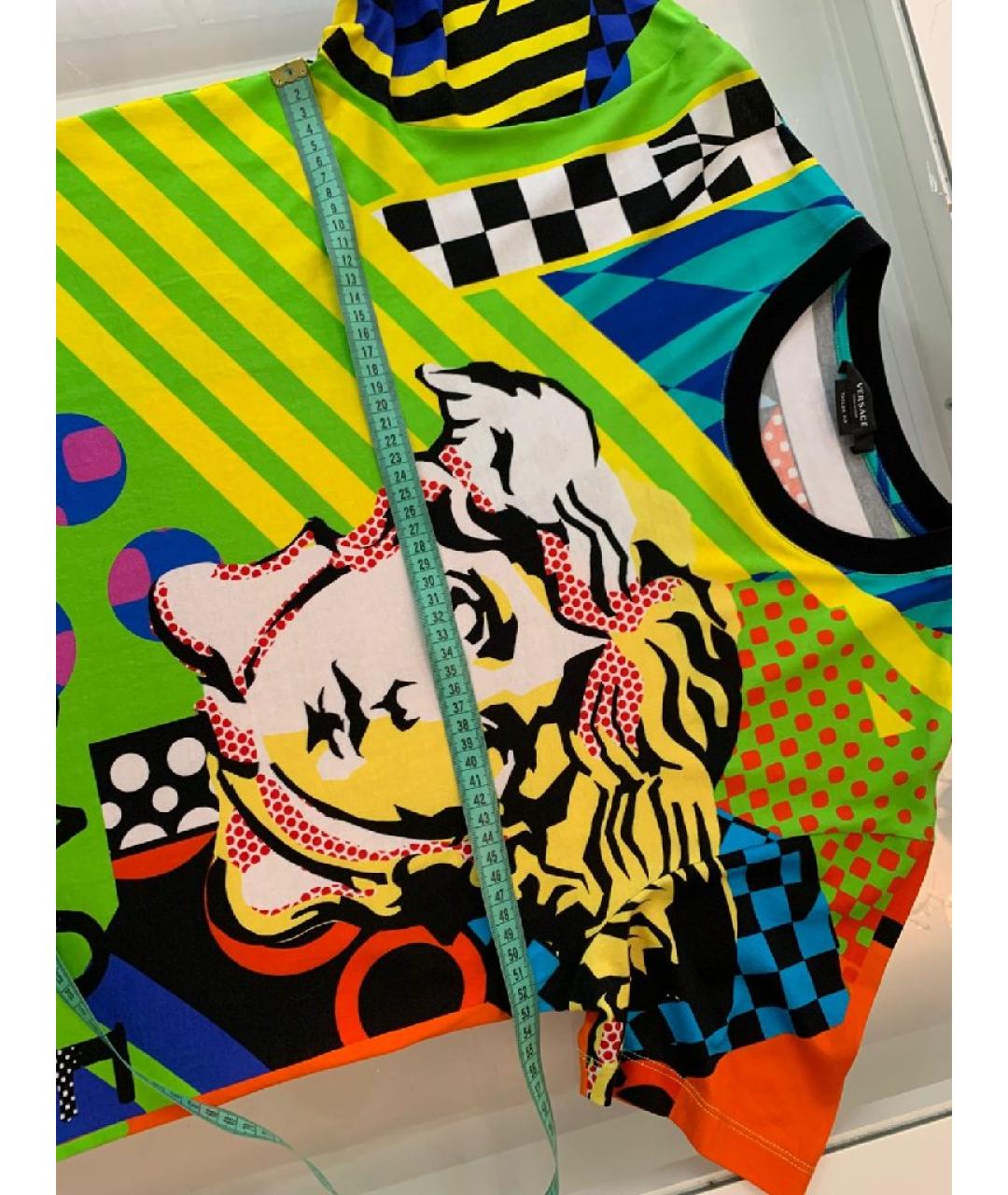 VERSACE Мульти хлопковая футболка, фото 7