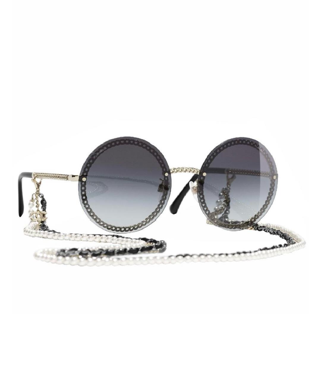CHANEL Черные металлические солнцезащитные очки, фото 9