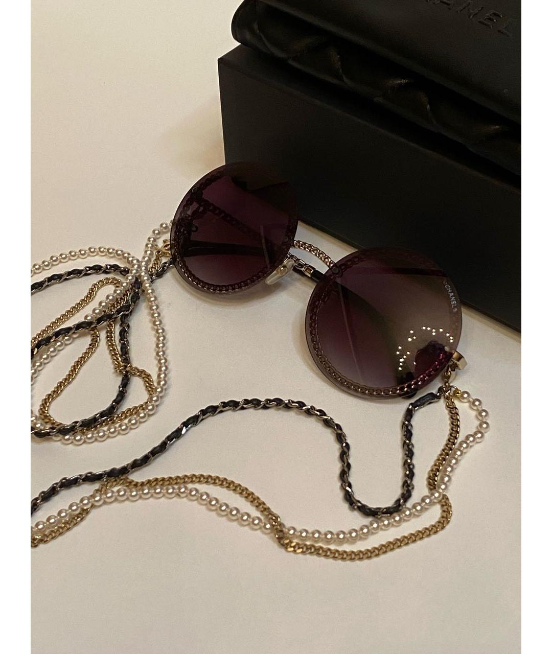 CHANEL Черные металлические солнцезащитные очки, фото 3