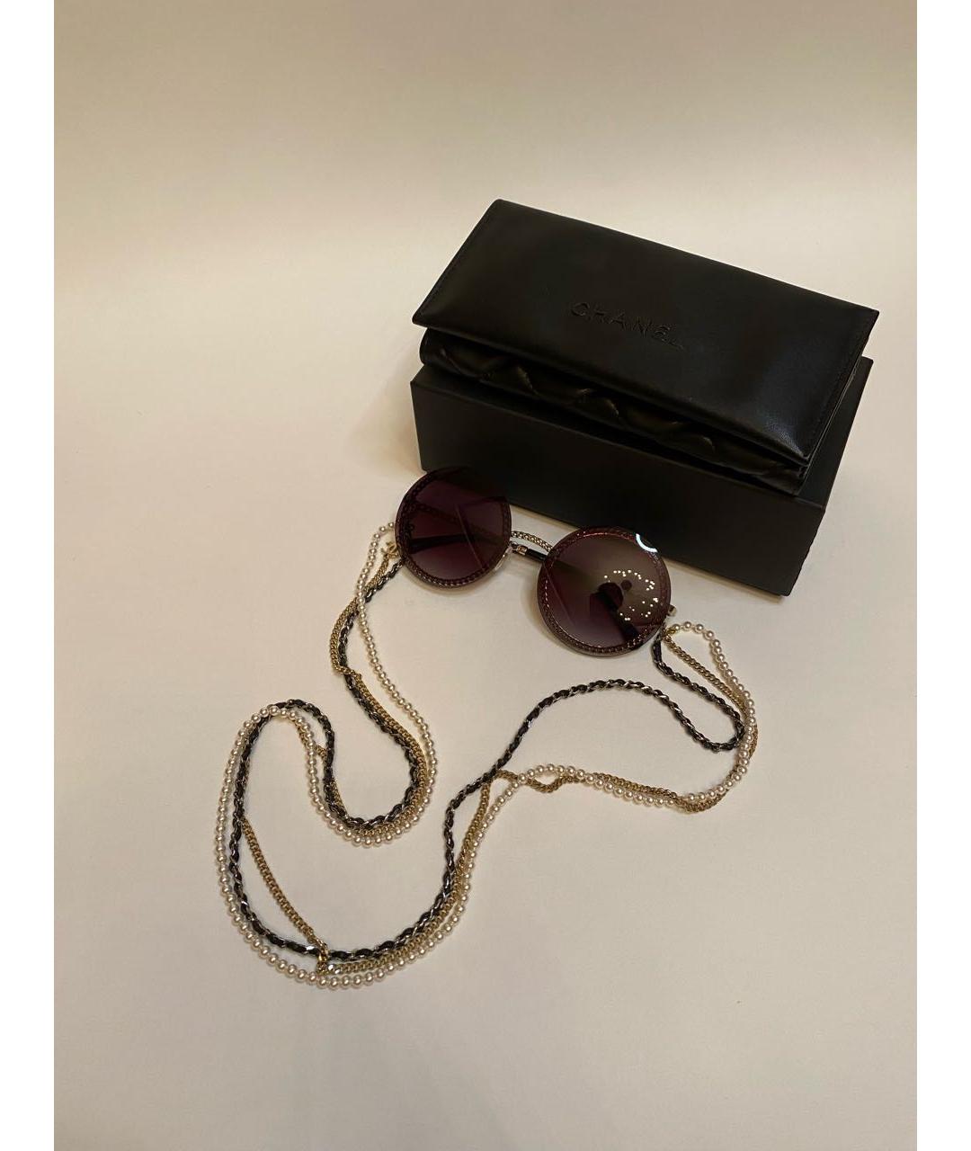 CHANEL Черные металлические солнцезащитные очки, фото 2