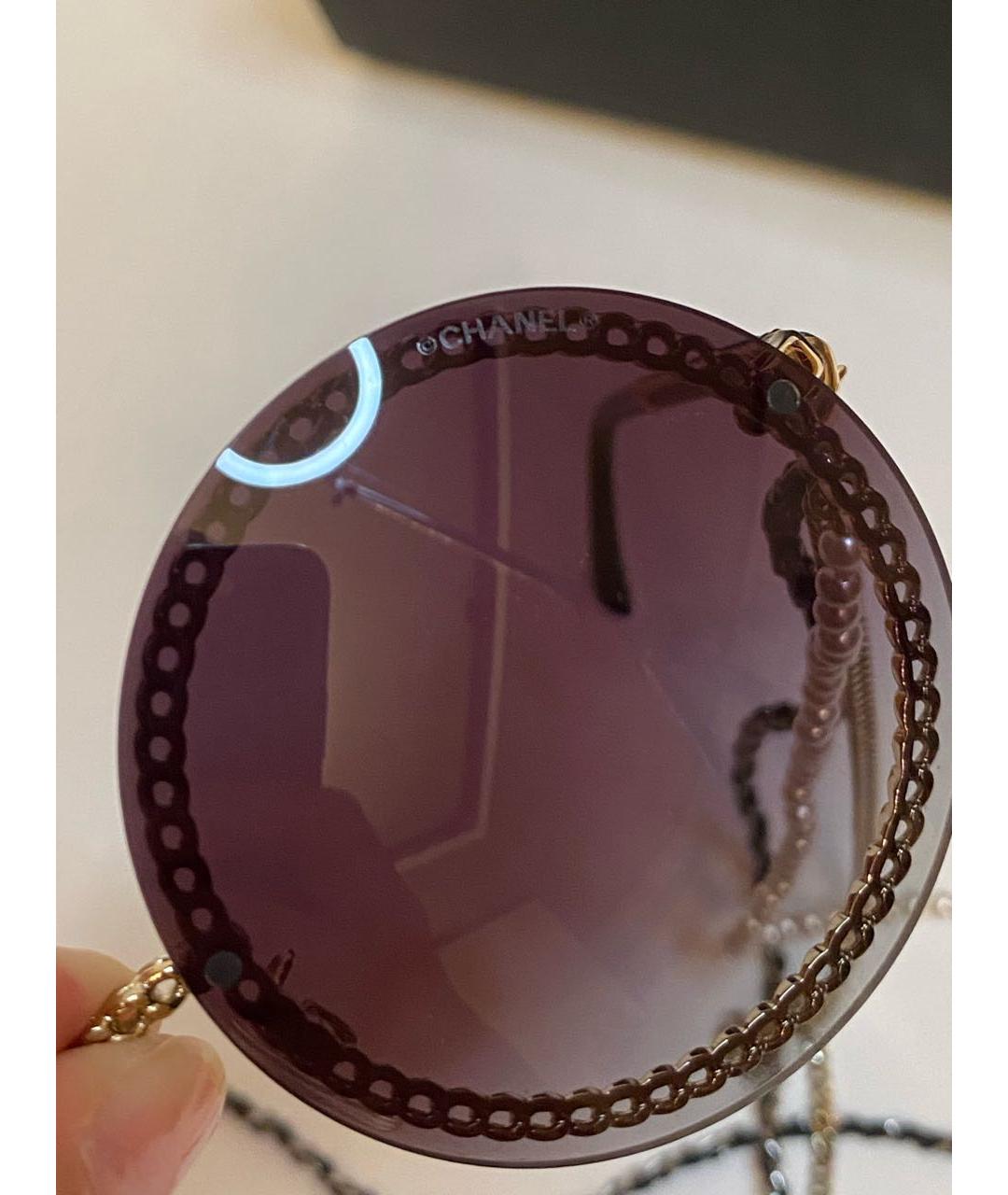 CHANEL Черные металлические солнцезащитные очки, фото 5
