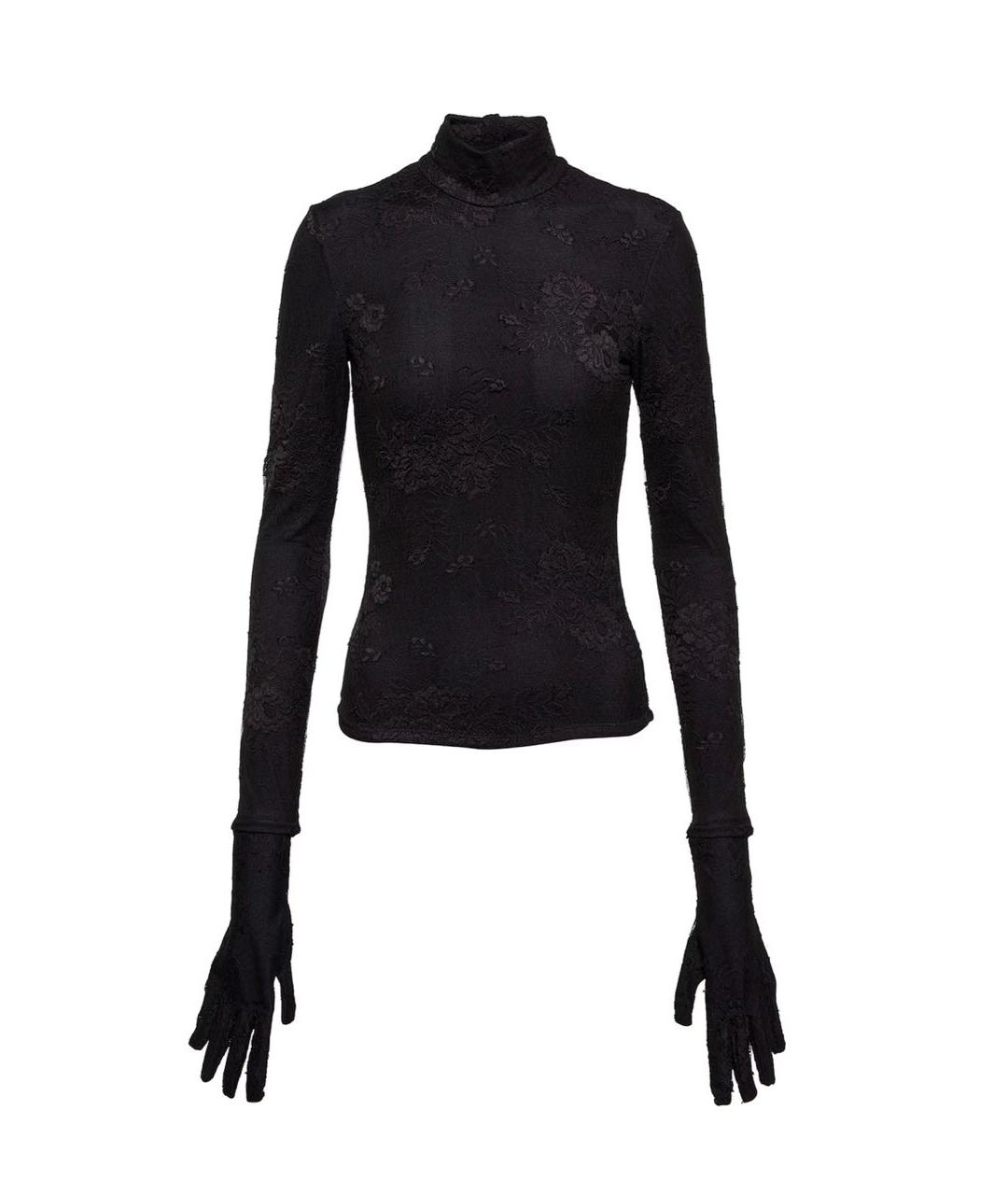 BALENCIAGA Черная хлопко-эластановая водолазка, фото 4