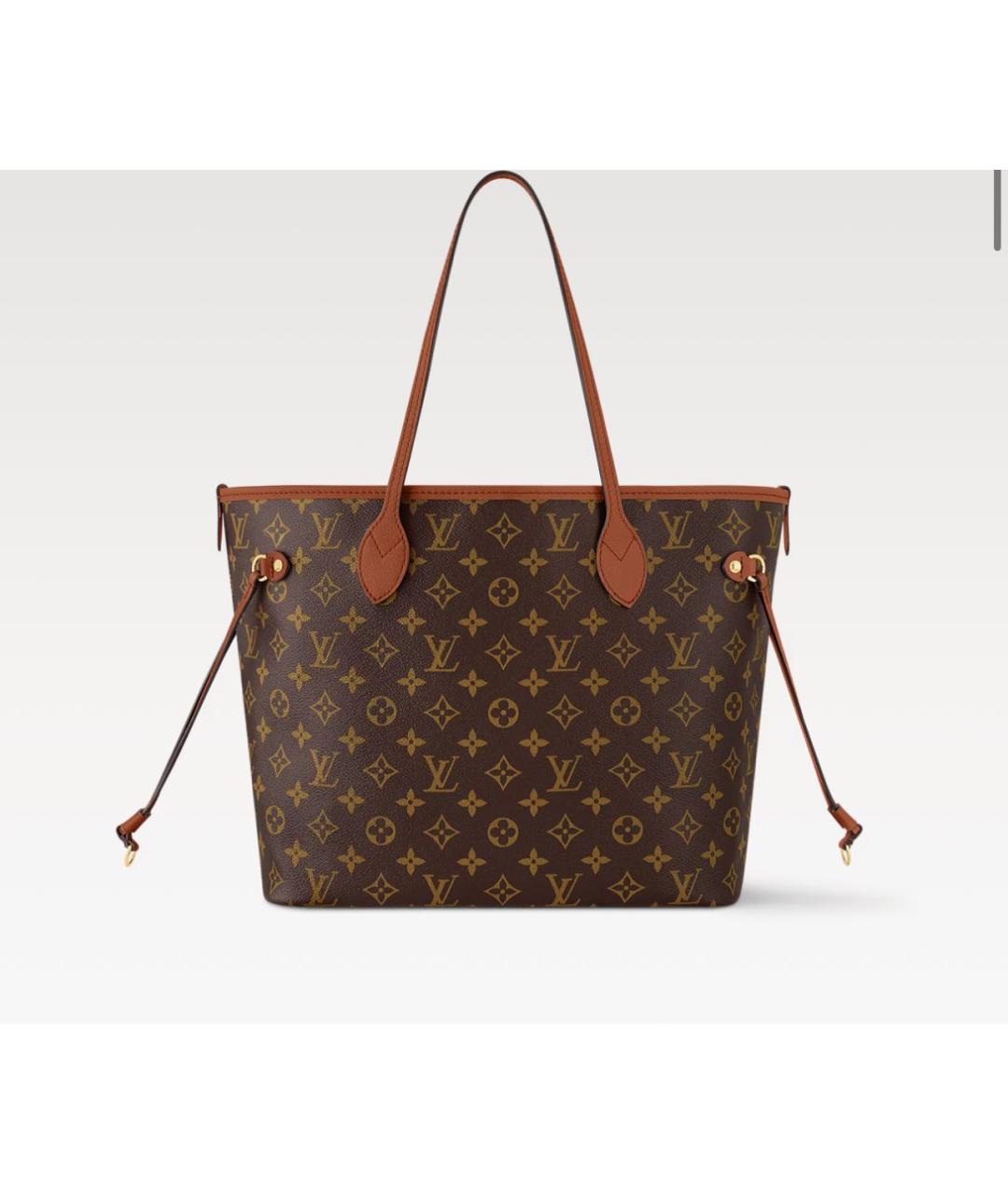 LOUIS VUITTON Коричневая кожаная сумка тоут, фото 5