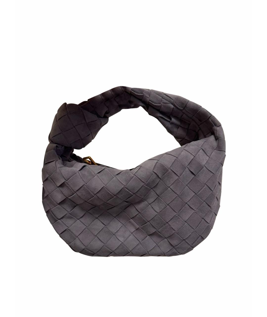 BOTTEGA VENETA Антрацитовая замшевая сумка с короткими ручками, фото 1