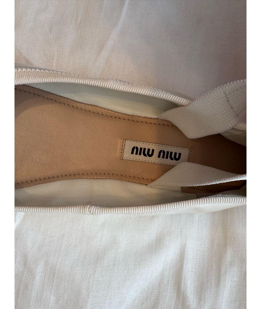 MIU MIU Белые балетки, фото 6