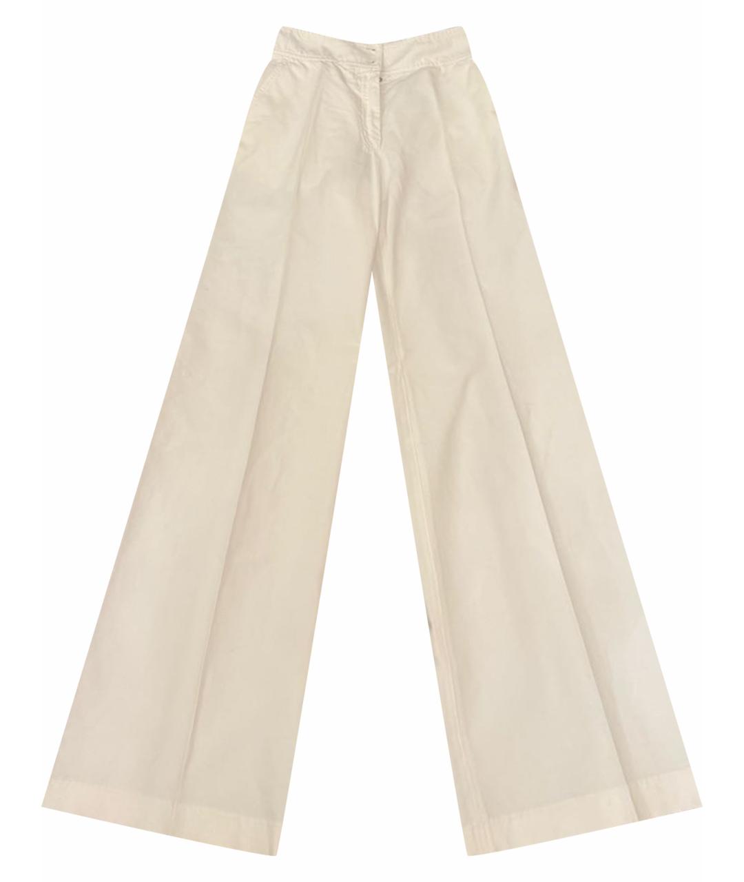 DRIES VAN NOTEN Белые хлопковые брюки широкие, фото 1