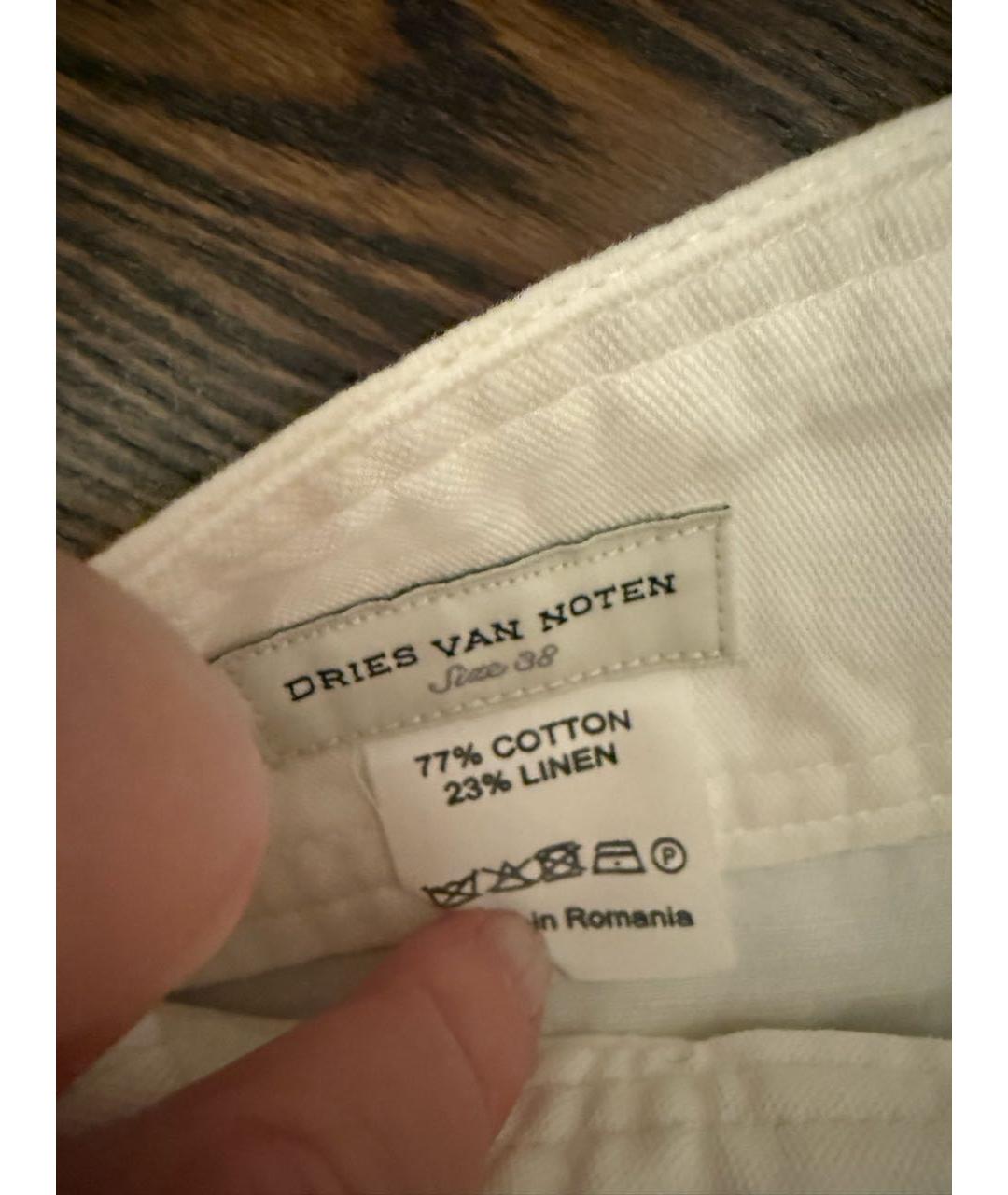 DRIES VAN NOTEN Белые хлопковые брюки широкие, фото 2