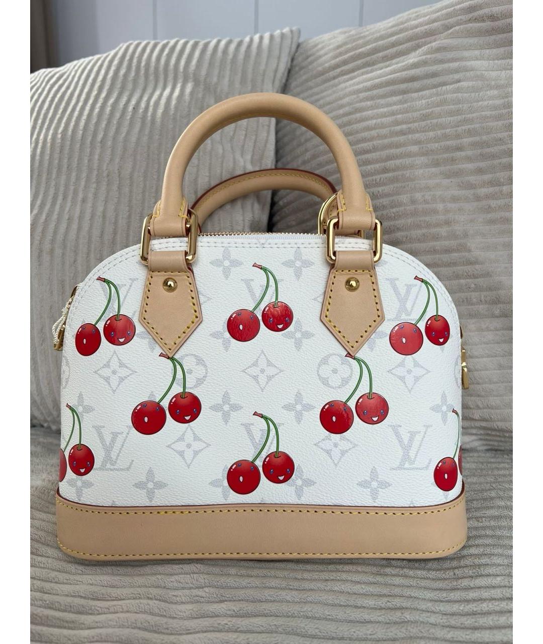 LOUIS VUITTON Белая кожаная сумка с короткими ручками, фото 3