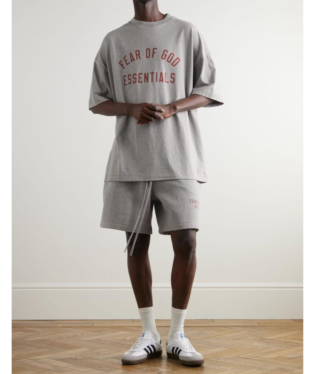 FEAR OF GOD ESSENTIALS Серая хлопковая футболка, фото 3