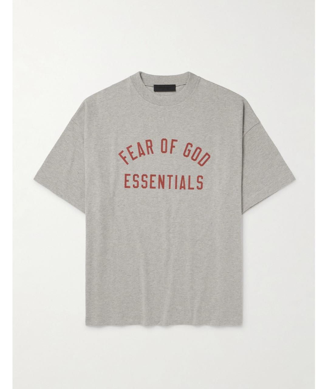 FEAR OF GOD ESSENTIALS Серая хлопковая футболка, фото 4