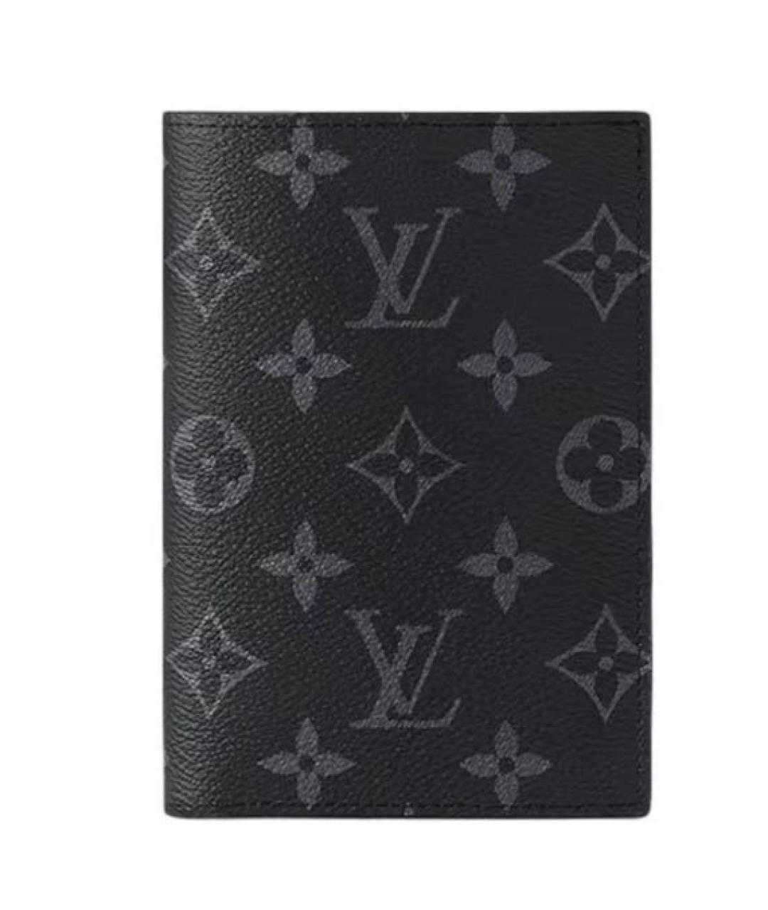 LOUIS VUITTON Черный кожаный кардхолдер, фото 2