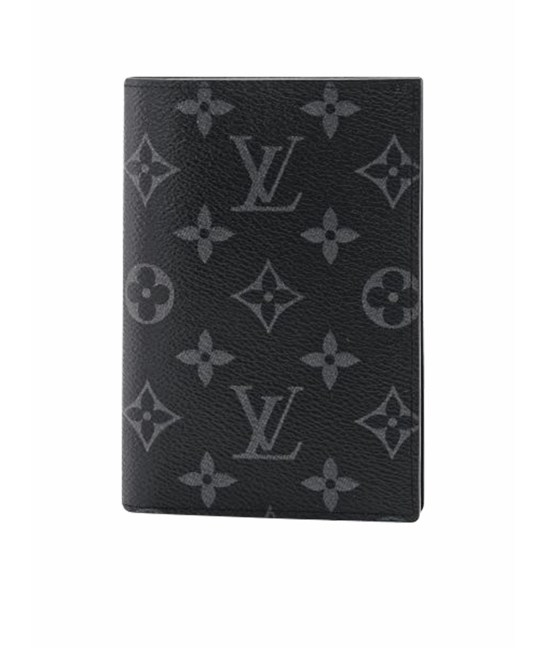 LOUIS VUITTON Черный кожаный кардхолдер, фото 1