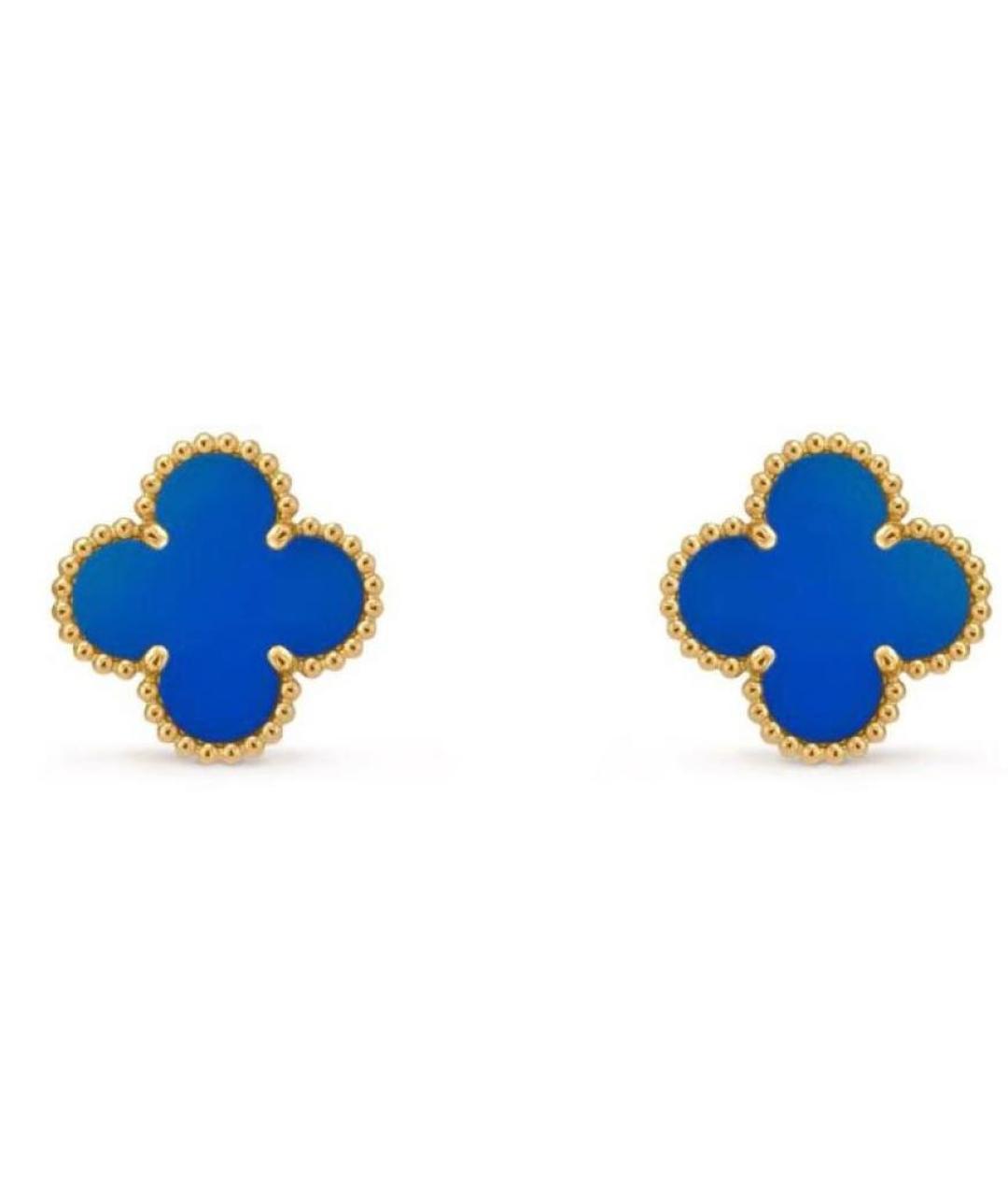 VAN CLEEF & ARPELS Синие серьги из желтого золота, фото 5