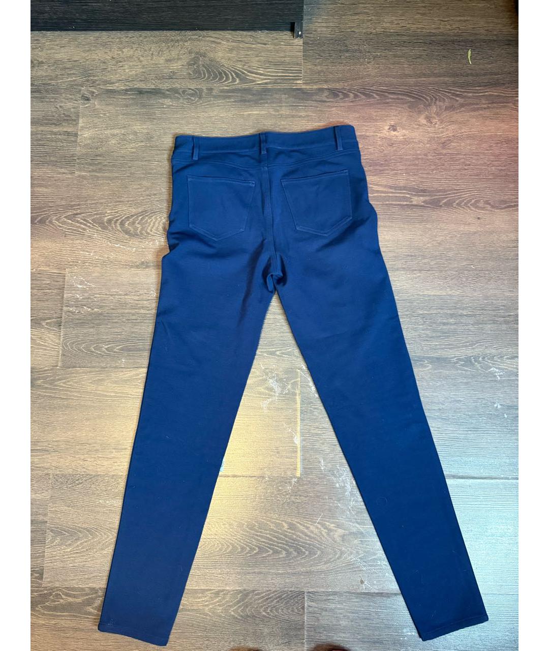 RALPH LAUREN Темно-синие хлопко-эластановые прямые брюки, фото 2