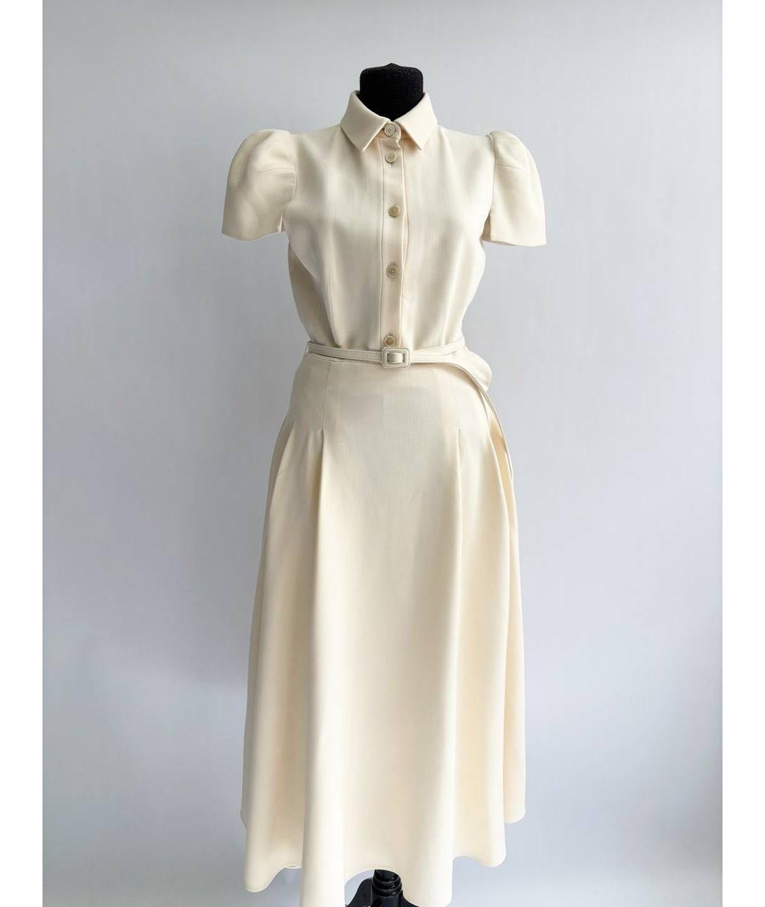 CHRISTIAN DIOR Бежевое повседневное платье, фото 4