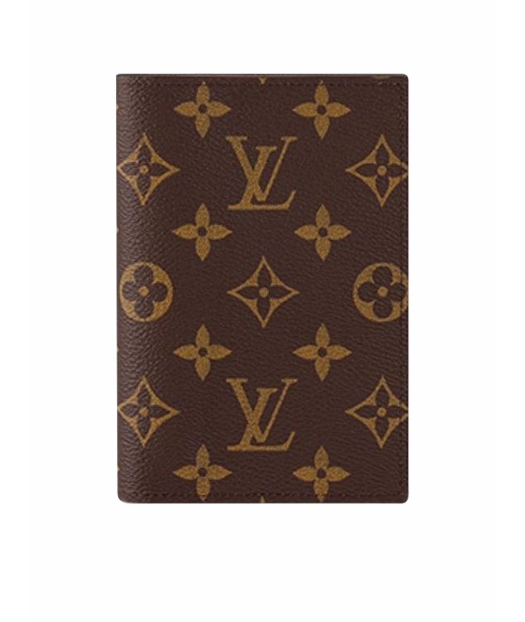 LOUIS VUITTON Коричневый кожаный кардхолдер, фото 1