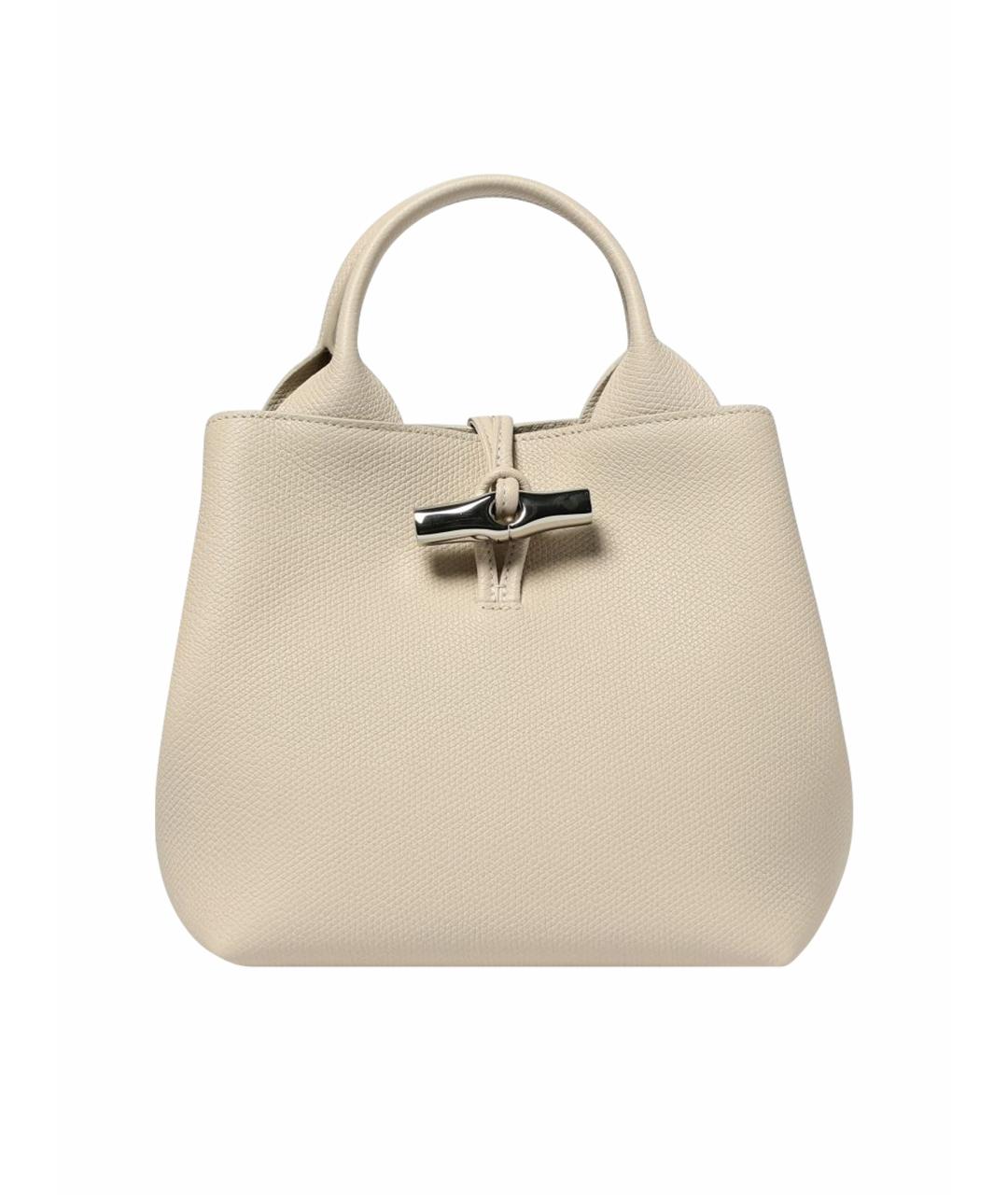 LONGCHAMP Бежевая кожаная сумка тоут, фото 1