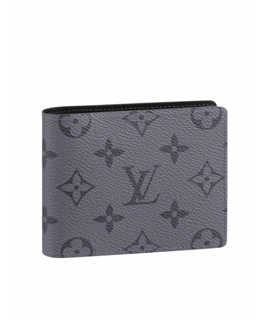 LOUIS VUITTON Антрацитовый кожаный кошелек, фото 1