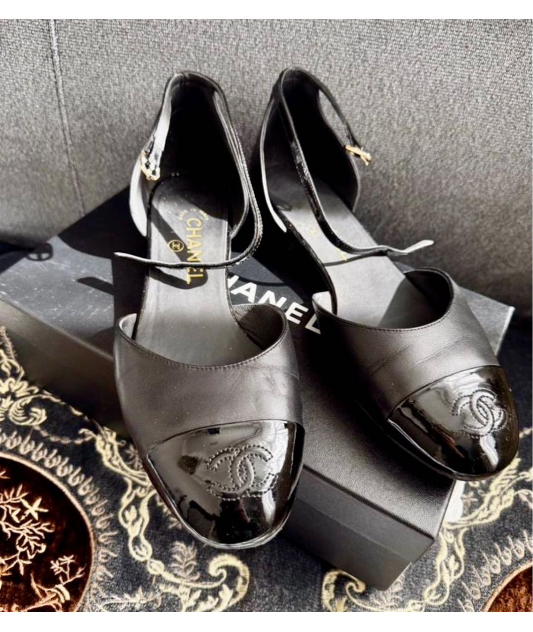 CHANEL Черные кожаные туфли, фото 2