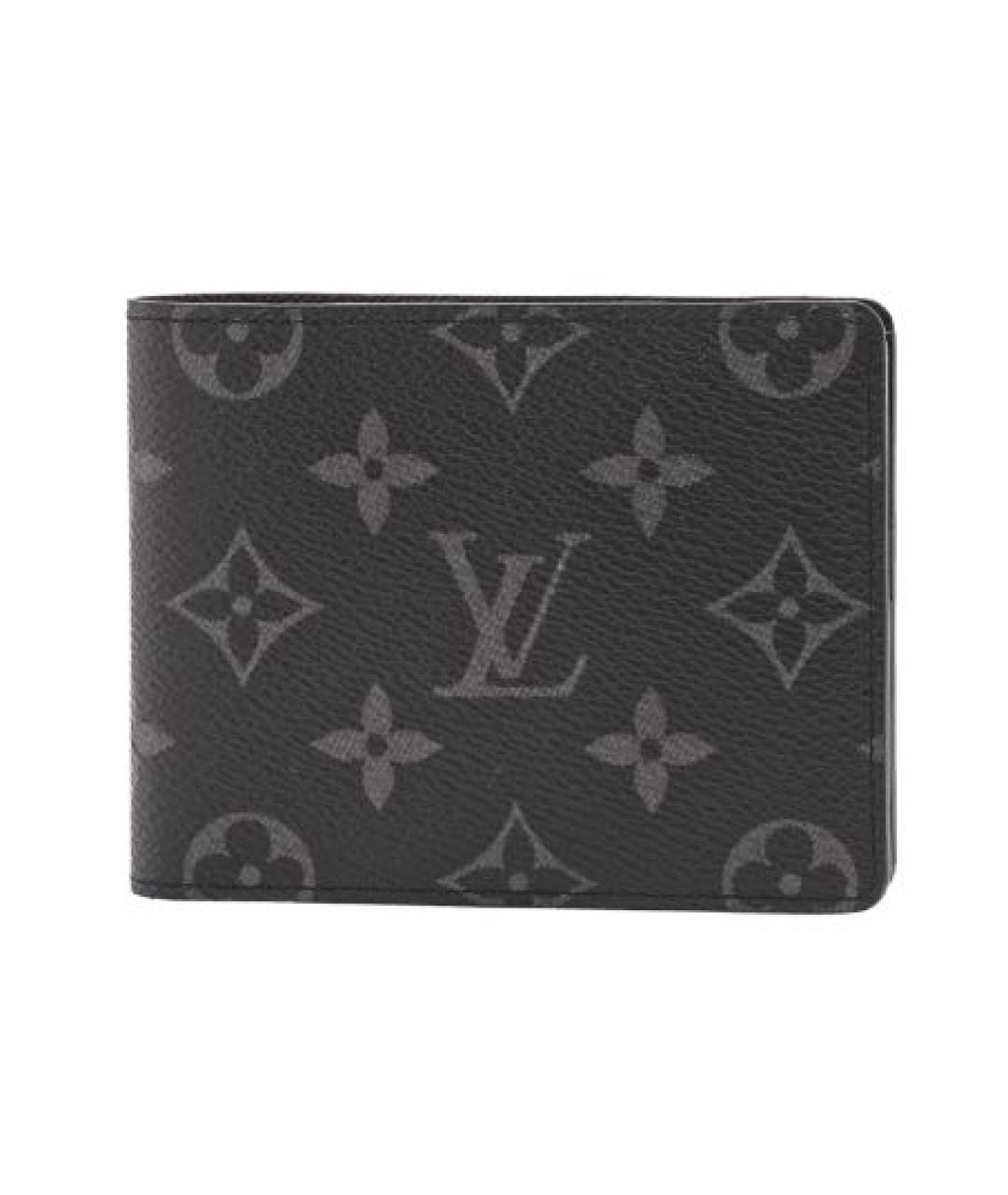 LOUIS VUITTON Черный кожаный кошелек, фото 5