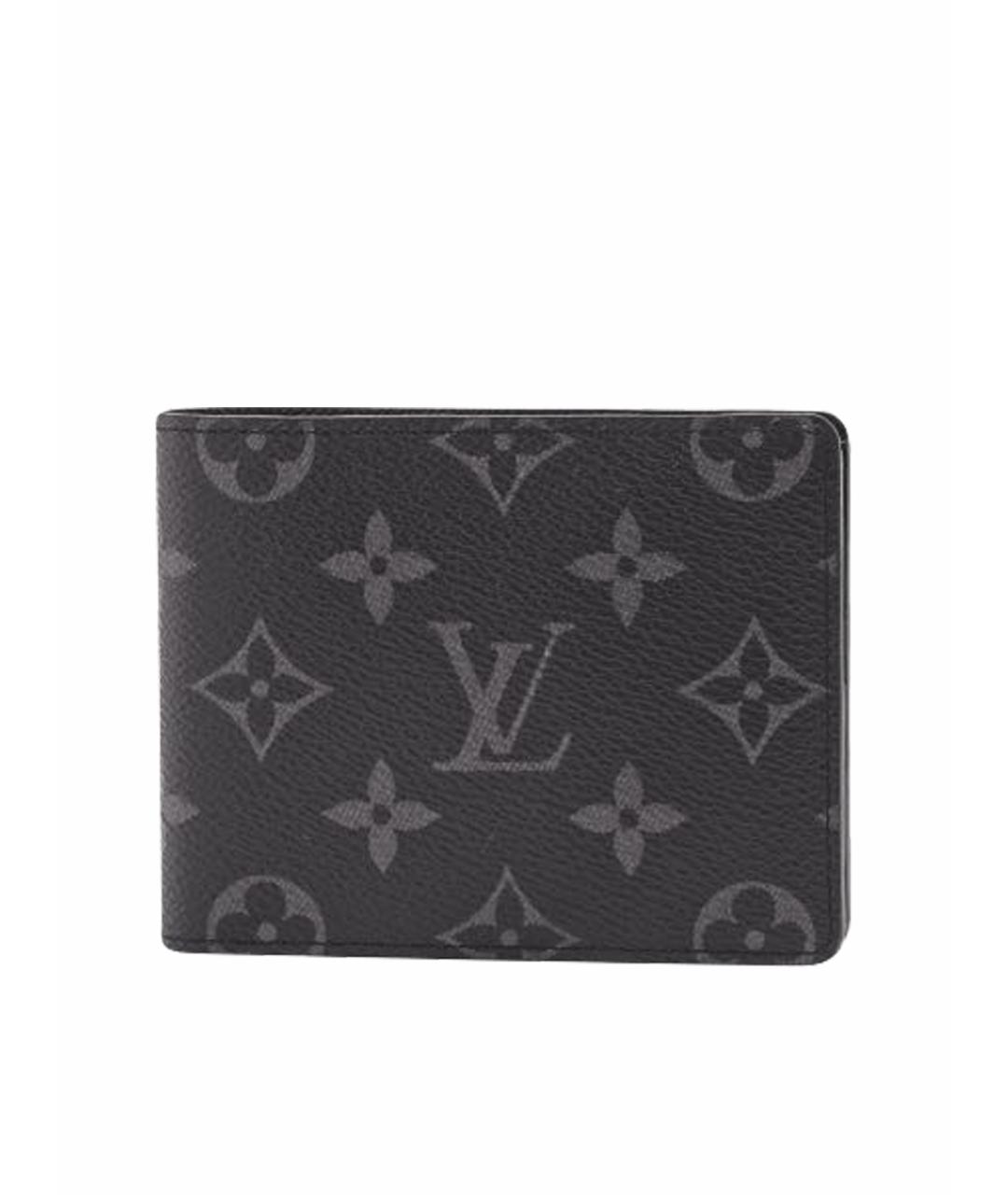 LOUIS VUITTON Черный кожаный кошелек, фото 1