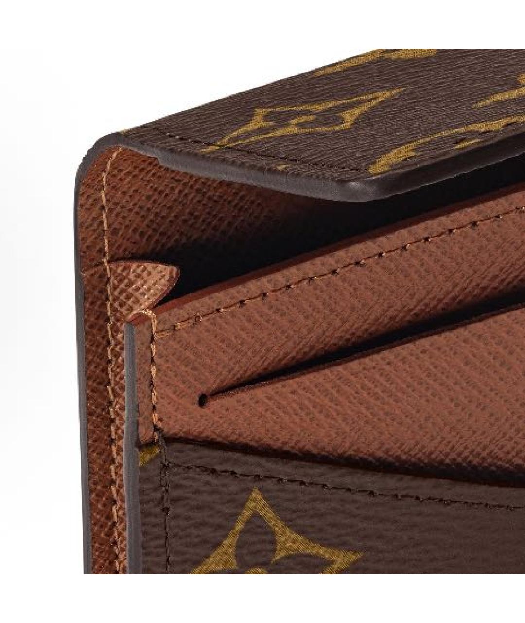 LOUIS VUITTON Коричневый кожаный кошелек, фото 5