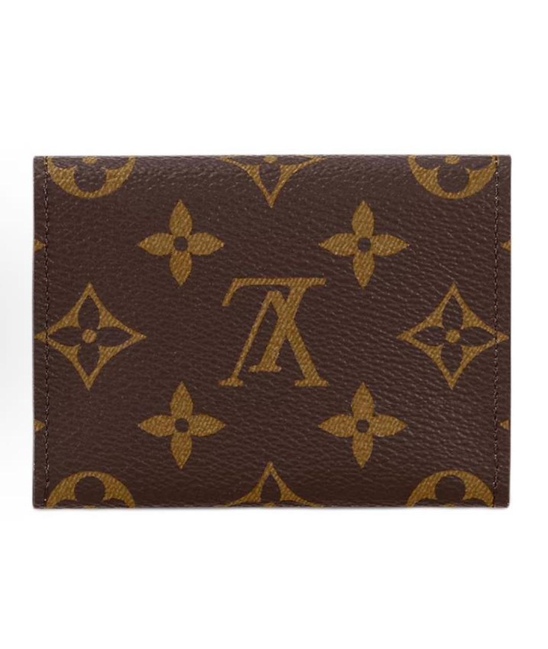 LOUIS VUITTON Коричневый кожаный кошелек, фото 2