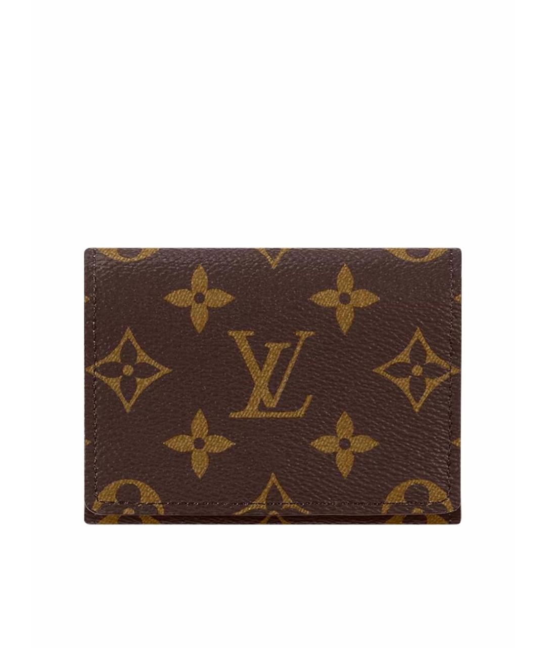 LOUIS VUITTON Коричневый кожаный кошелек, фото 1