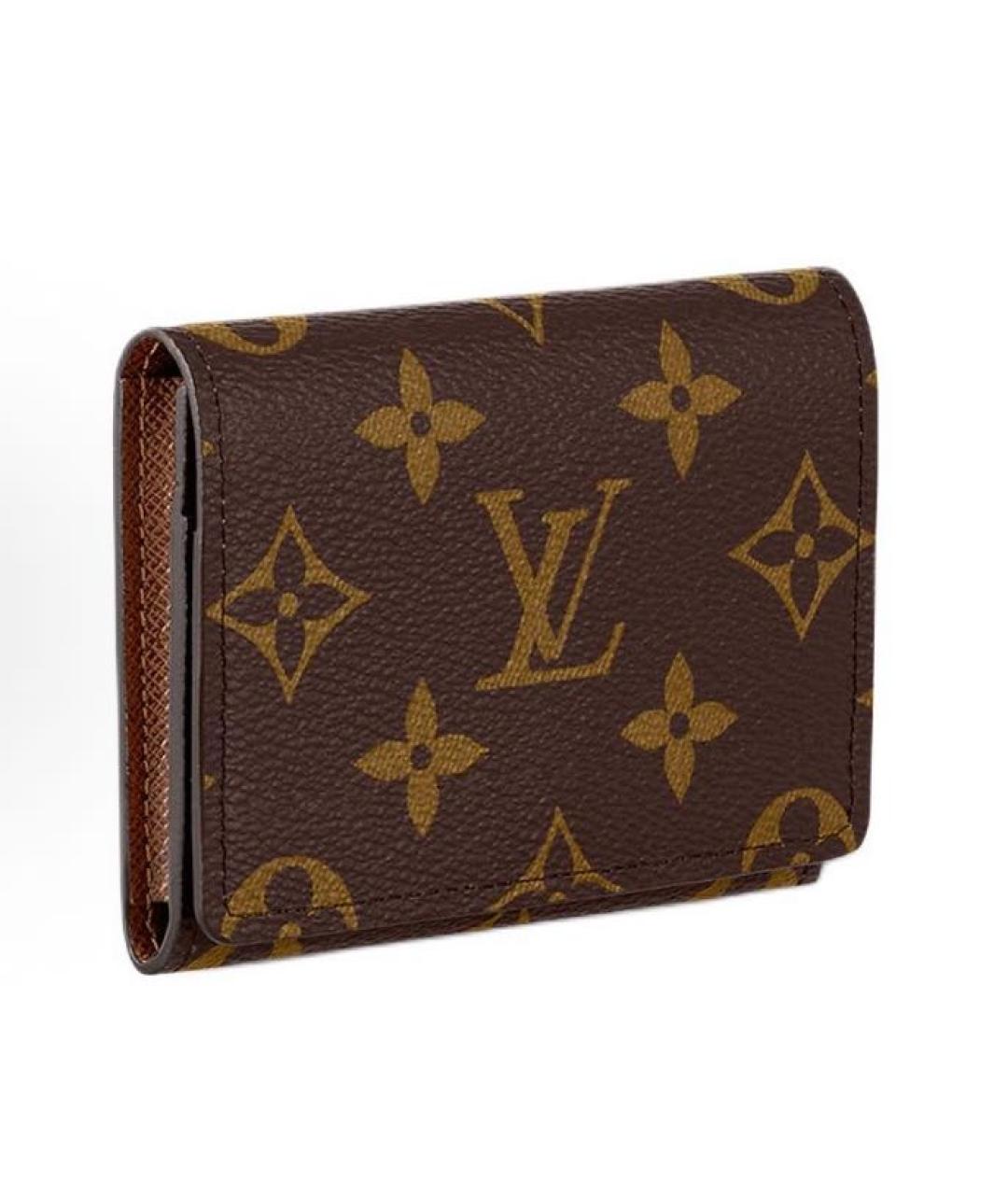 LOUIS VUITTON Коричневый кожаный кошелек, фото 3