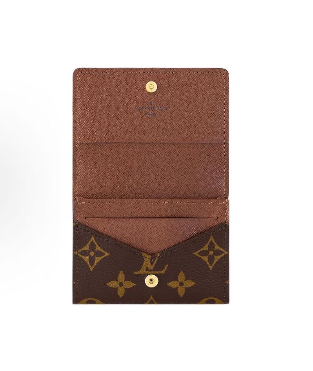LOUIS VUITTON Коричневый кожаный кошелек, фото 4