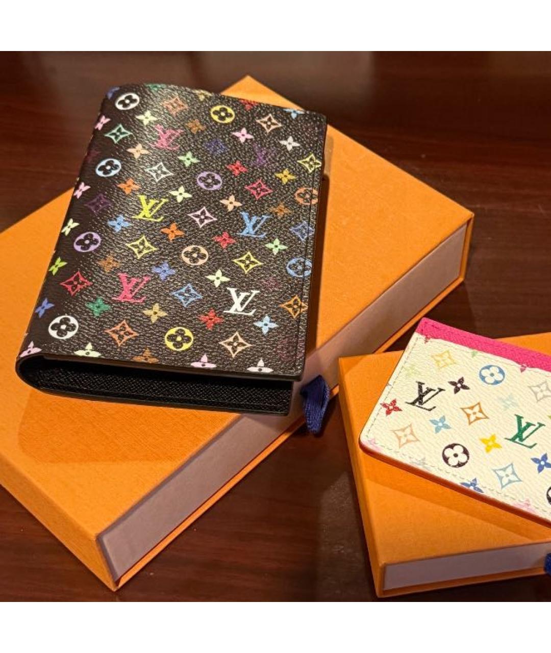 LOUIS VUITTON Черный кожаный кардхолдер, фото 5