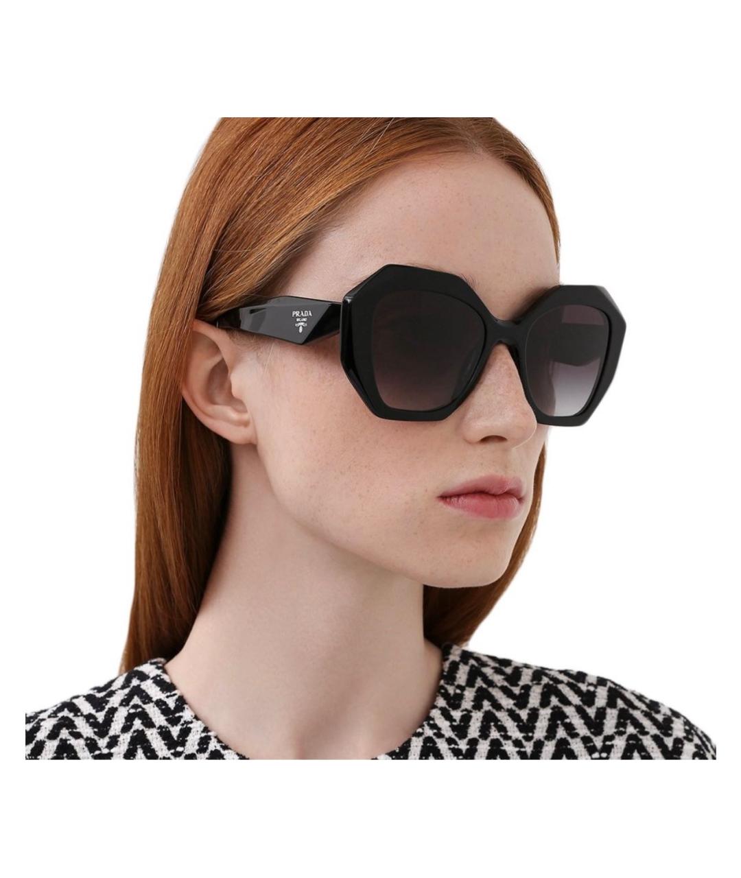 PRADA Черные пластиковые солнцезащитные очки, фото 7