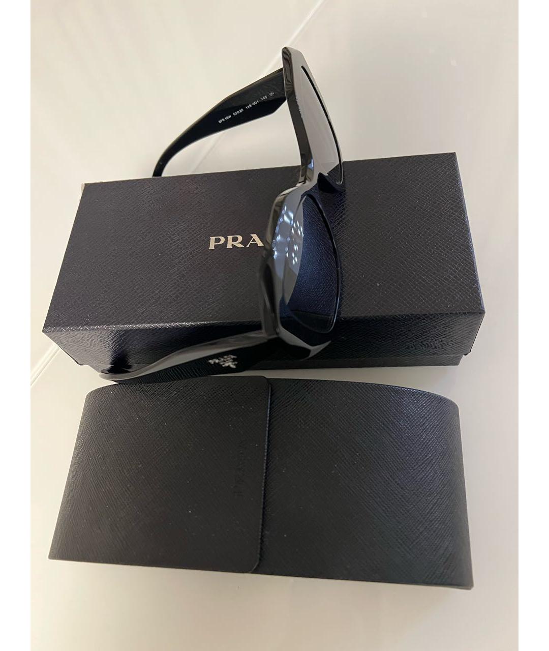 PRADA Черные пластиковые солнцезащитные очки, фото 2