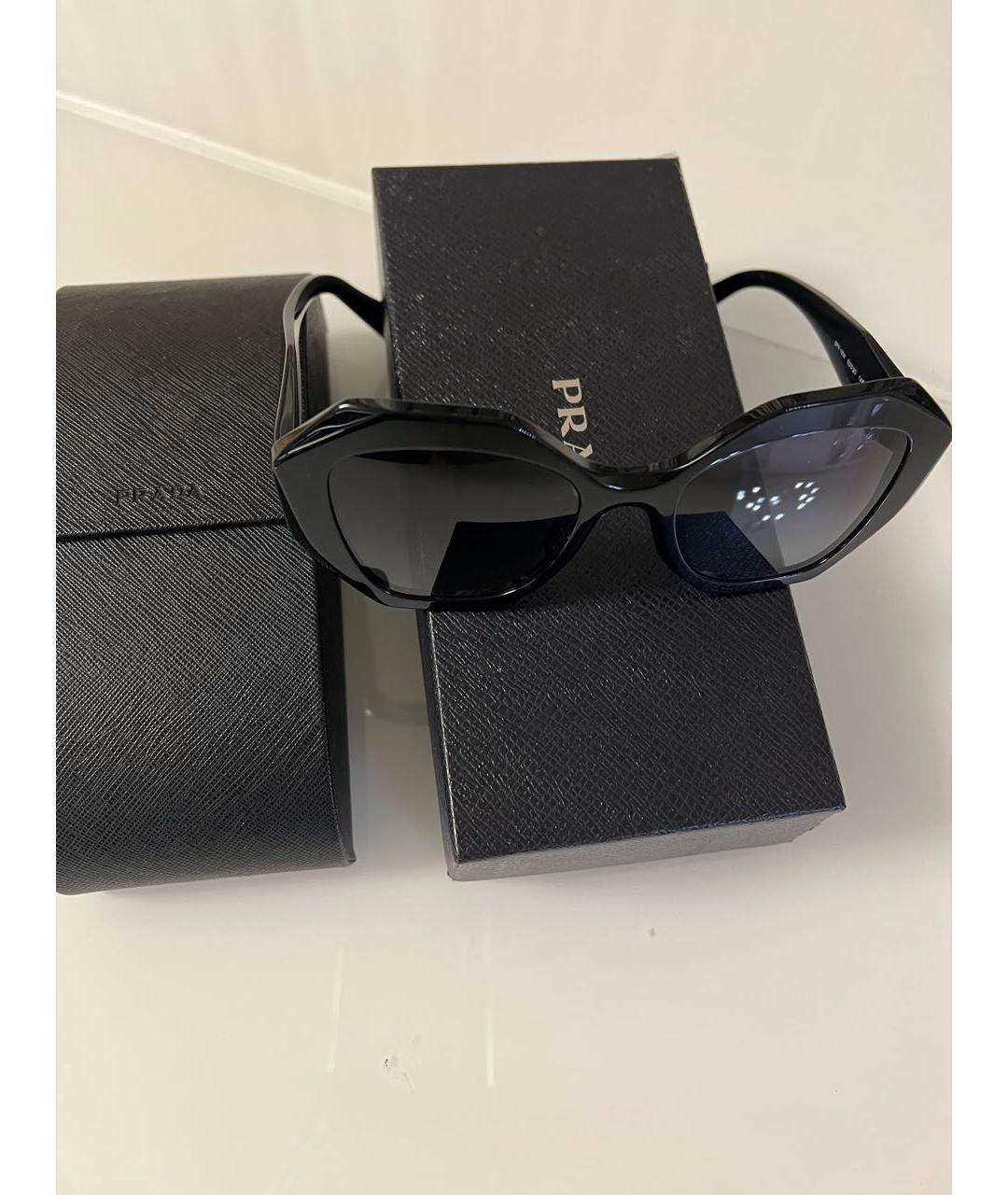 PRADA Черные пластиковые солнцезащитные очки, фото 4