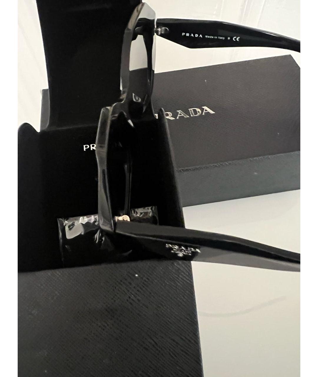 PRADA Черные пластиковые солнцезащитные очки, фото 5