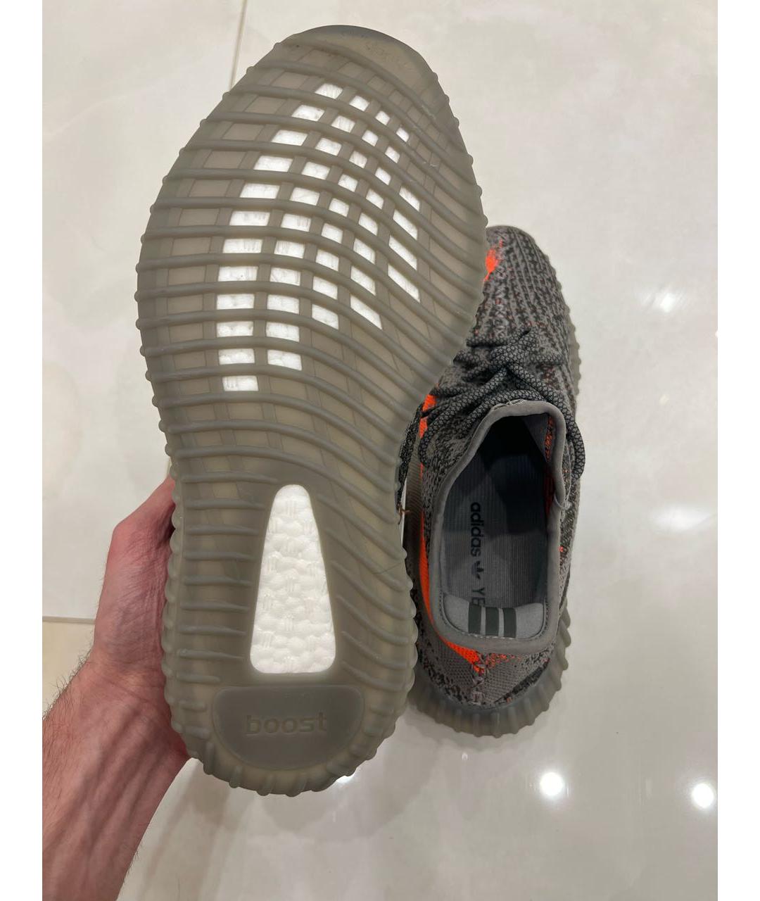 ADIDAS YEEZY Антрацитовые низкие кроссовки / кеды, фото 5