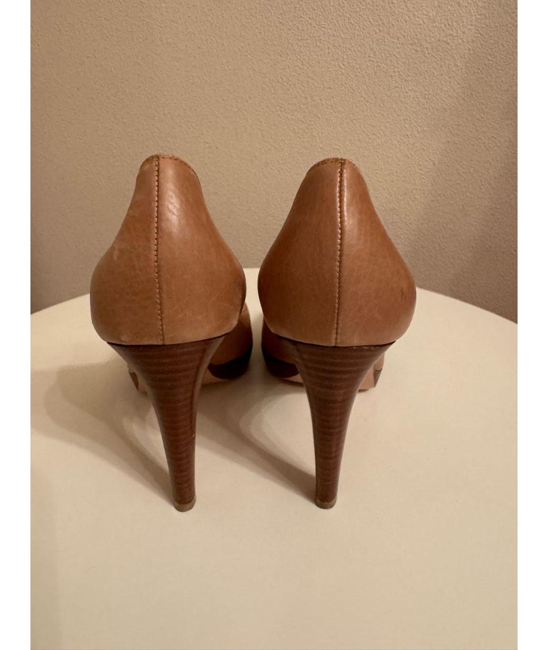 GIANVITO ROSSI Бежевые кожаные туфли, фото 4