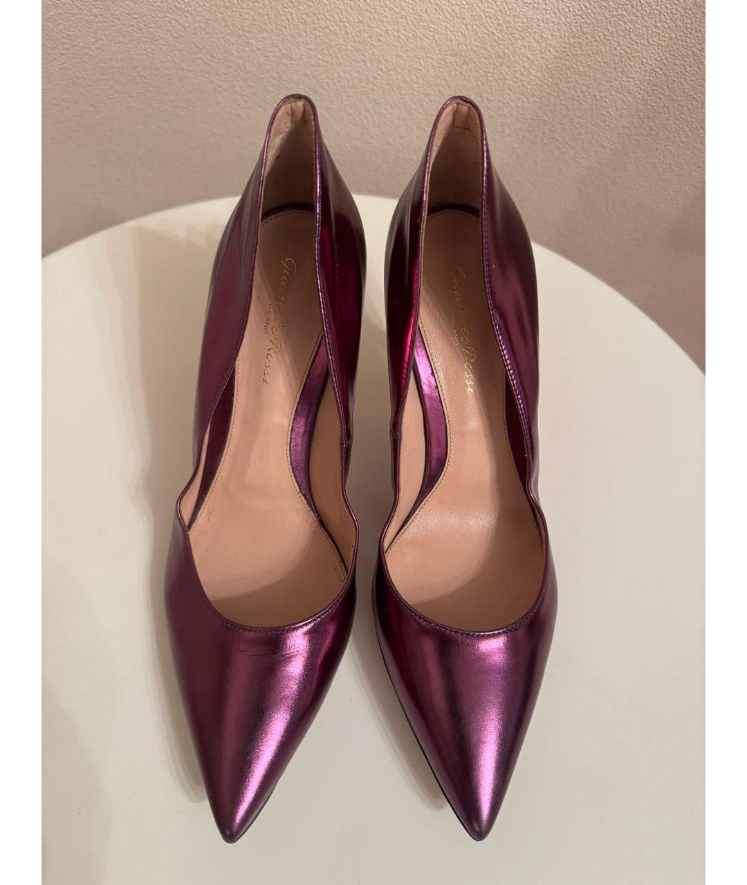 GIANVITO ROSSI Фиолетовые кожаные туфли, фото 2