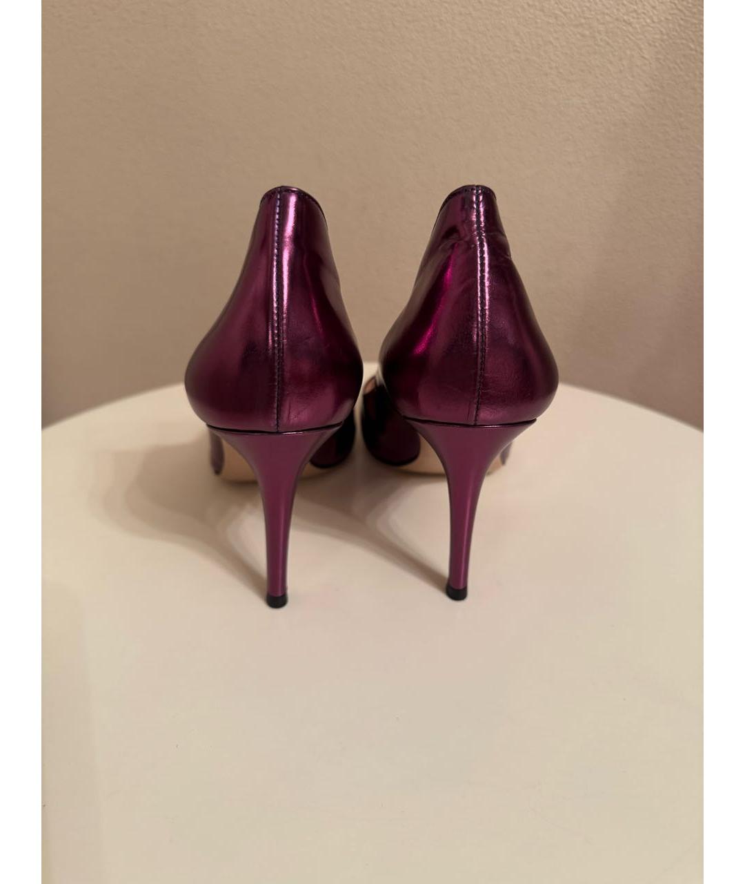 GIANVITO ROSSI Фиолетовые кожаные туфли, фото 4