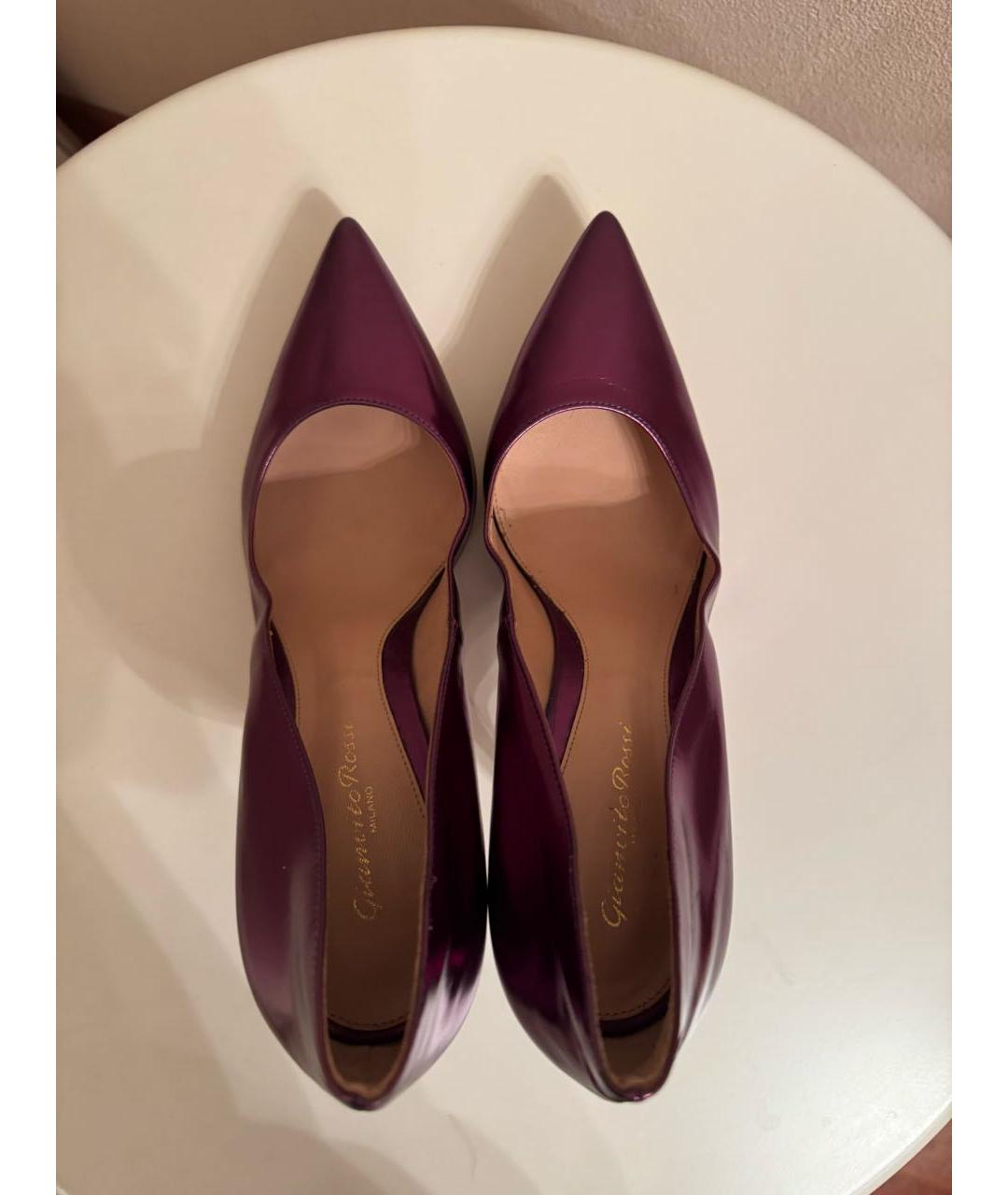 GIANVITO ROSSI Фиолетовые кожаные туфли, фото 3