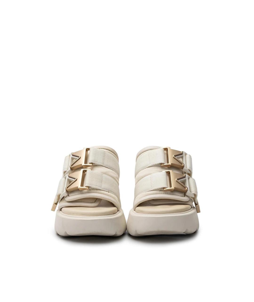 BOTTEGA VENETA Бежевые кожаные сабо, фото 4