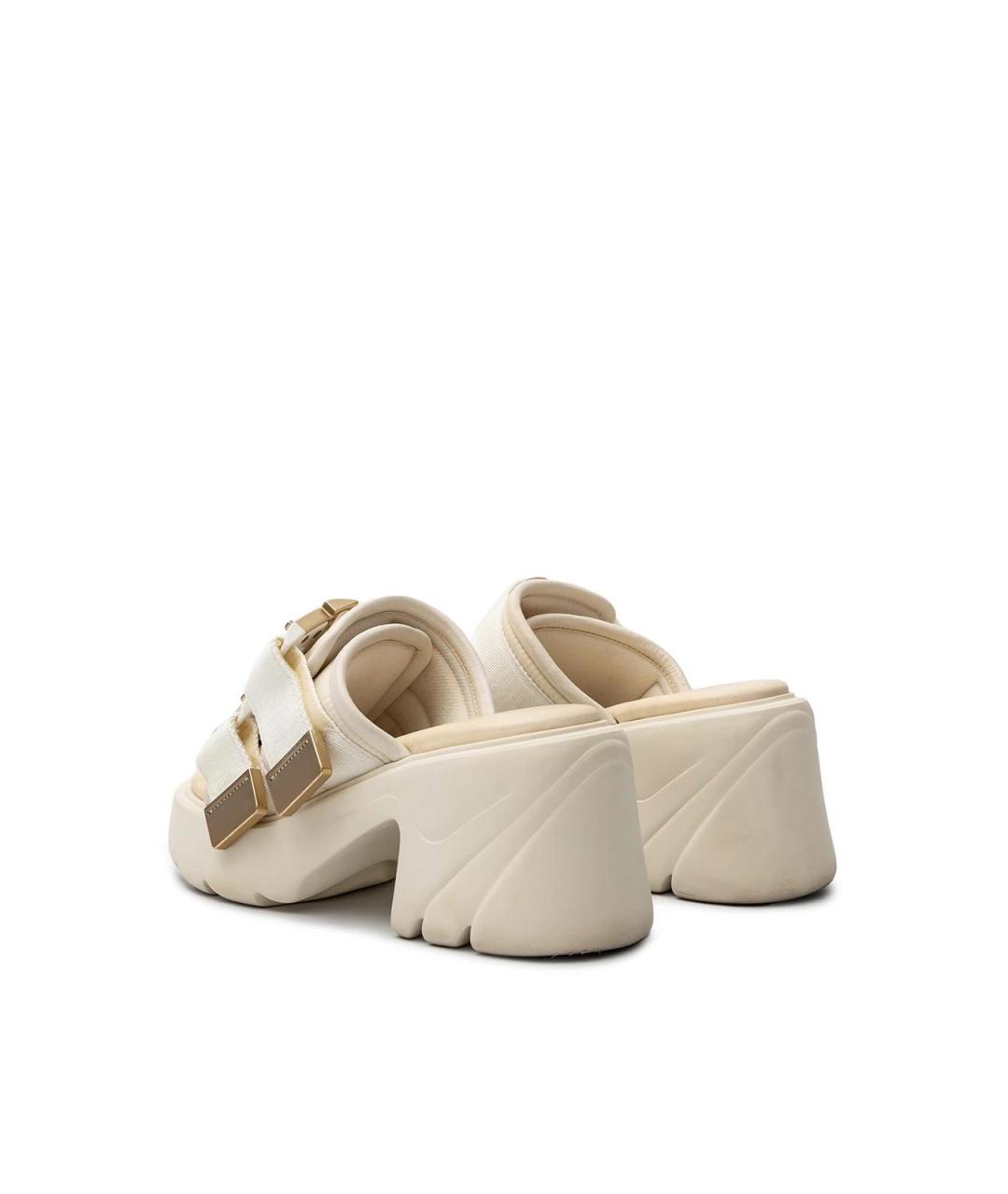 BOTTEGA VENETA Бежевые кожаные сабо, фото 3