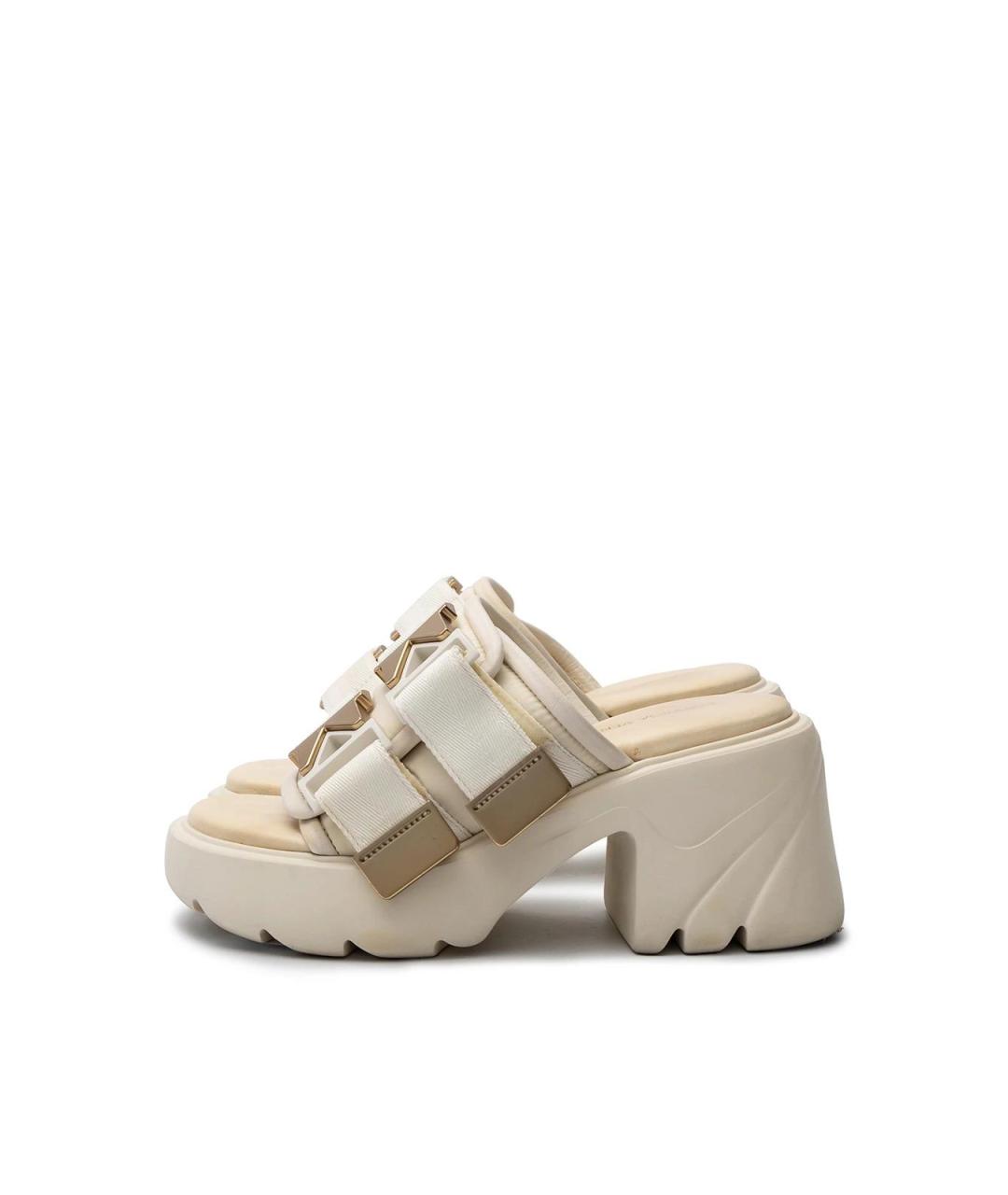 BOTTEGA VENETA Бежевые кожаные сабо, фото 5