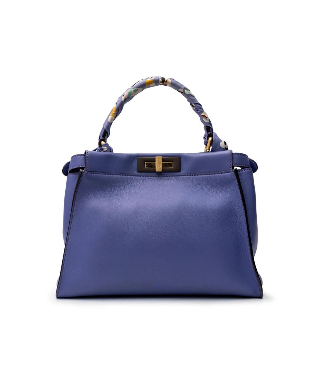 FENDI Фиолетовая кожаная сумка тоут, фото 3