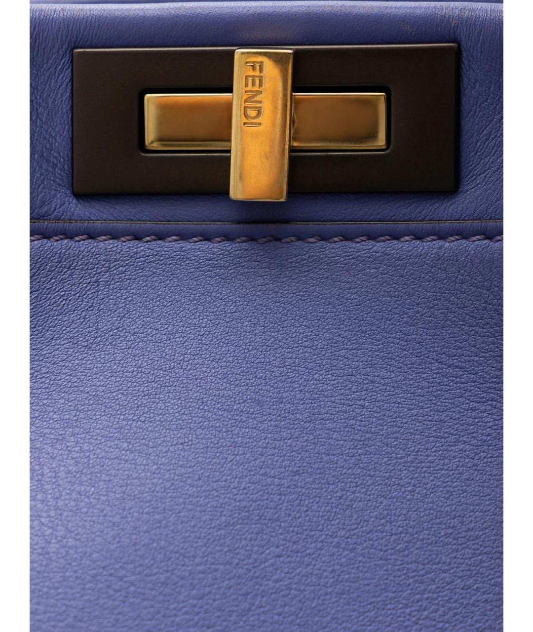 FENDI Фиолетовая кожаная сумка тоут, фото 4