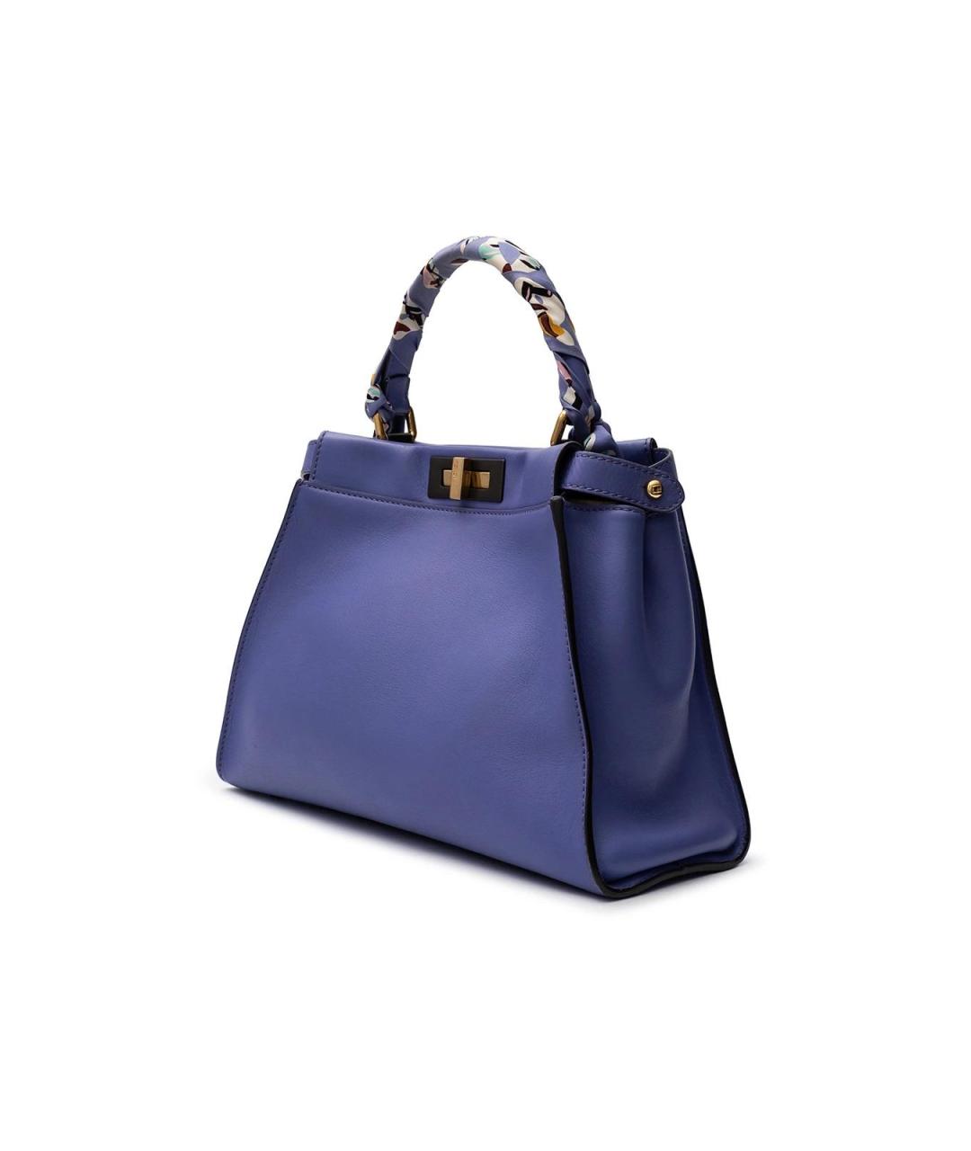 FENDI Фиолетовая кожаная сумка тоут, фото 2